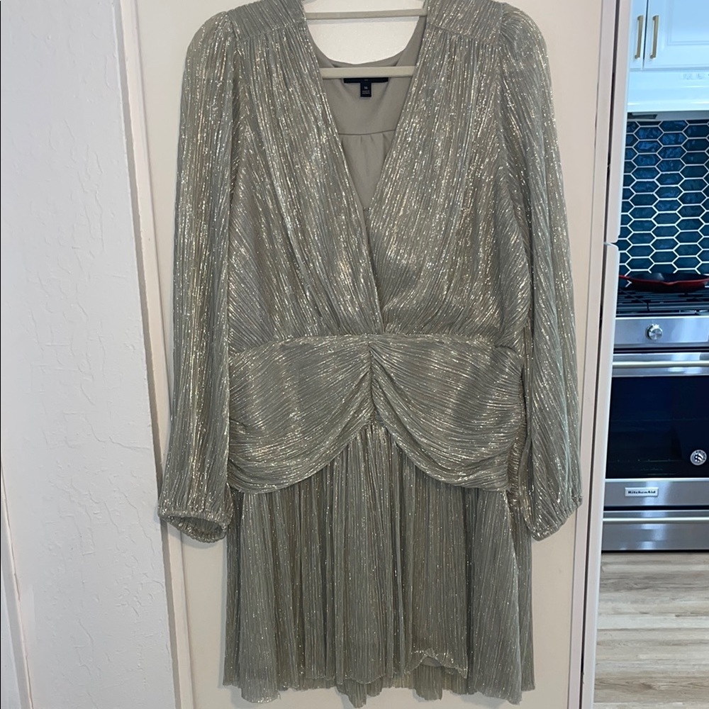 Banana Republic Silver Long Sleeve Dress
